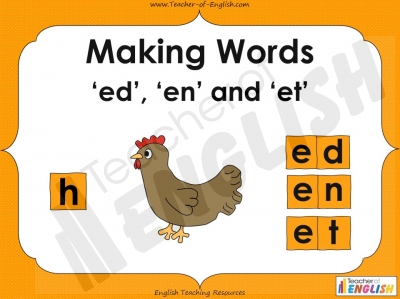 Making Words - 'ed', 'en' and 'et' Teaching Resources